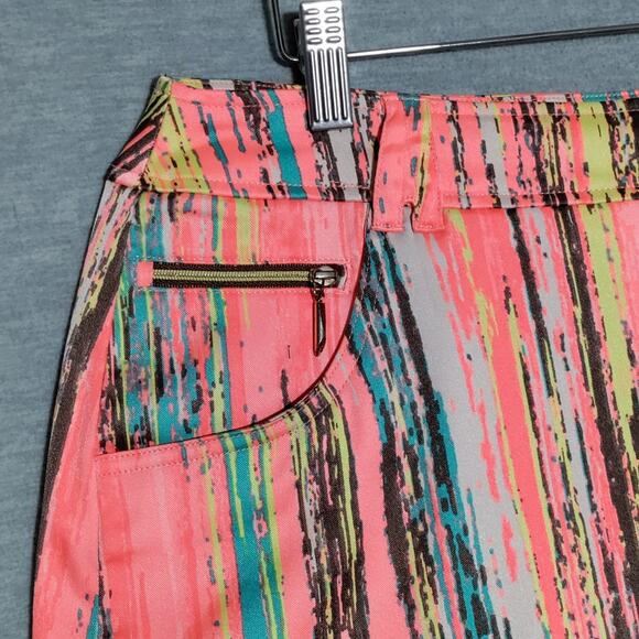 Jamie Sadock Golf Skirt Skort Womens Size 12 Striped Colorful Activewear Stretch - Picture 3 of 13